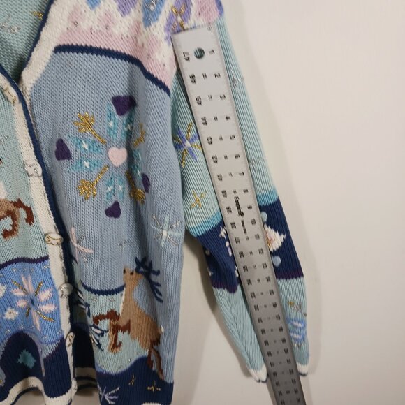 Storybook Knits Hand Knits Holiday Christmas Novelty Cardigan Medium, Heavy Knit - Picture 13 of 16